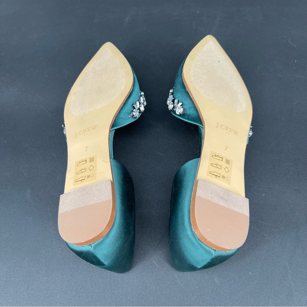 New ~ J. Crew Factory Satin jeweled Zoe d'Orsay flats Size 7 - Picture 9 of 9